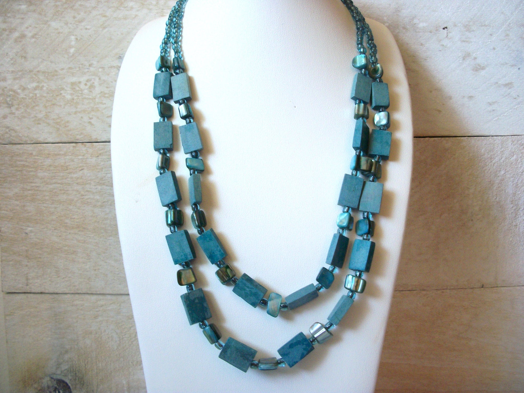 Vintage Turquoise Green Stones Necklace 50220
