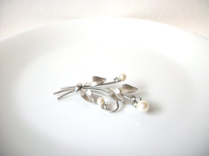 Retro Glass Pearl Rhinestone Brooch Pin 111520