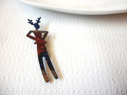 Vintage Long Metal Reindeer Pin 41517