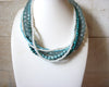 Retro Blue Turquoise White Necklace 50220