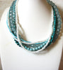 Retro Blue Turquoise White Necklace 50220