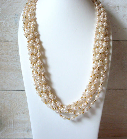 Vintage Simulated Pearl Necklace 50320