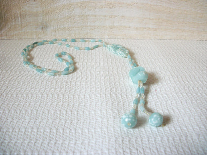 Rough Blue Aquamarine Tassel Necklace 50420
