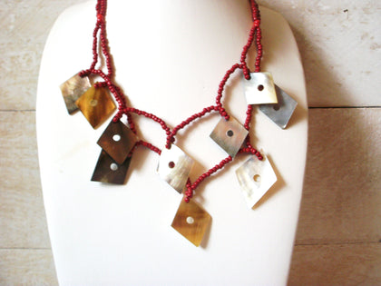 Vintage Glass Paua Shell Necklace 50420