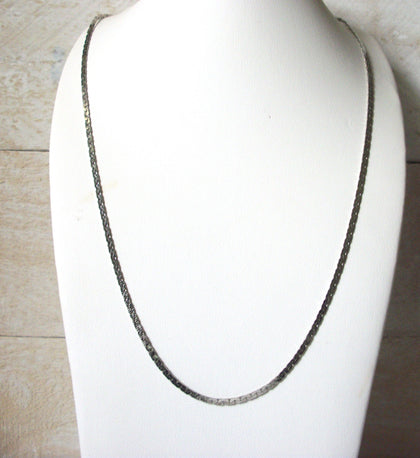 Retro Thin Silver Tone Chain Necklace 50520