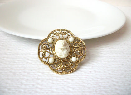 Vintage Gold Toned Floral Brooch Pin 111520