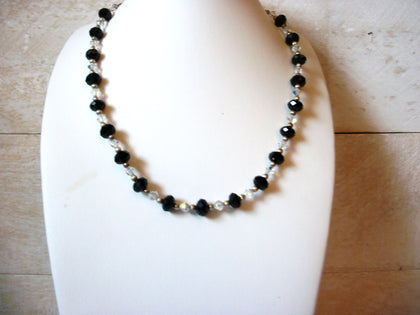 Vintage Black Glass Aurora Borelias Glass Necklace 50520