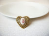 Vintage Glass Hand Painted Heart Brooch Pin 111520