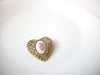 Vintage Glass Hand Painted Heart Brooch Pin 111520