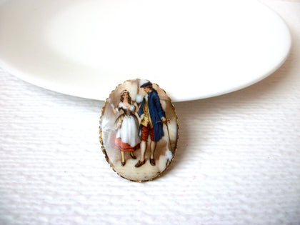 Vintage Glass Courtship Brooch Pin 111520