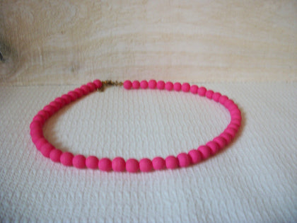 Retro Neon Pink Glass Necklace 50520