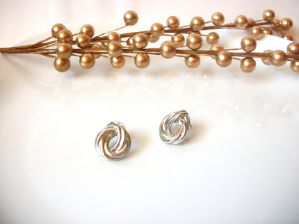 Vintage Silver Toned 50s Earrings 41020