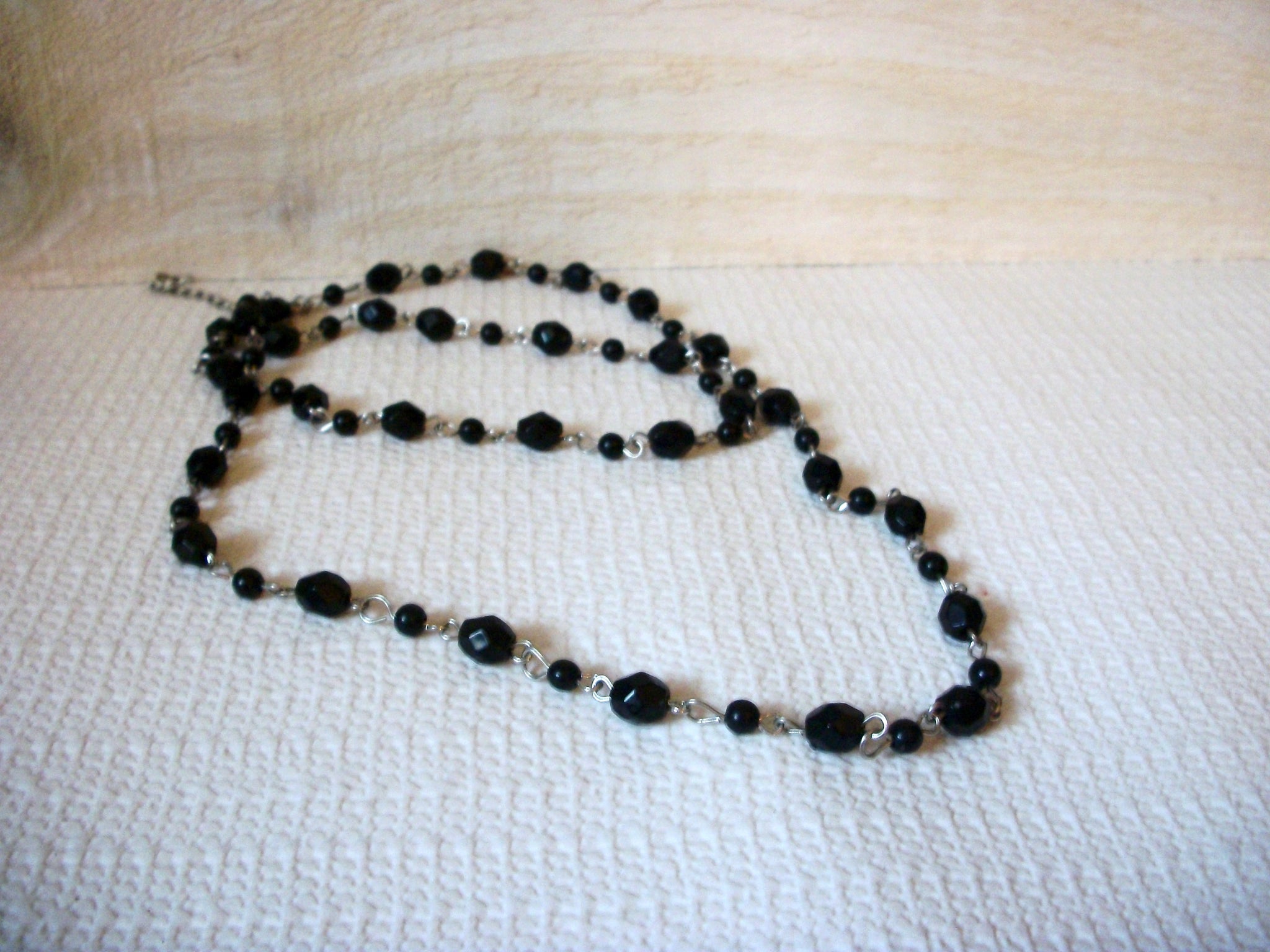 Retro Long Black Beads Necklace 50620