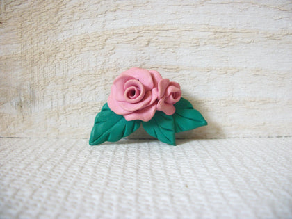 Vintage Flexible Fimo Rose Brooch 50820
