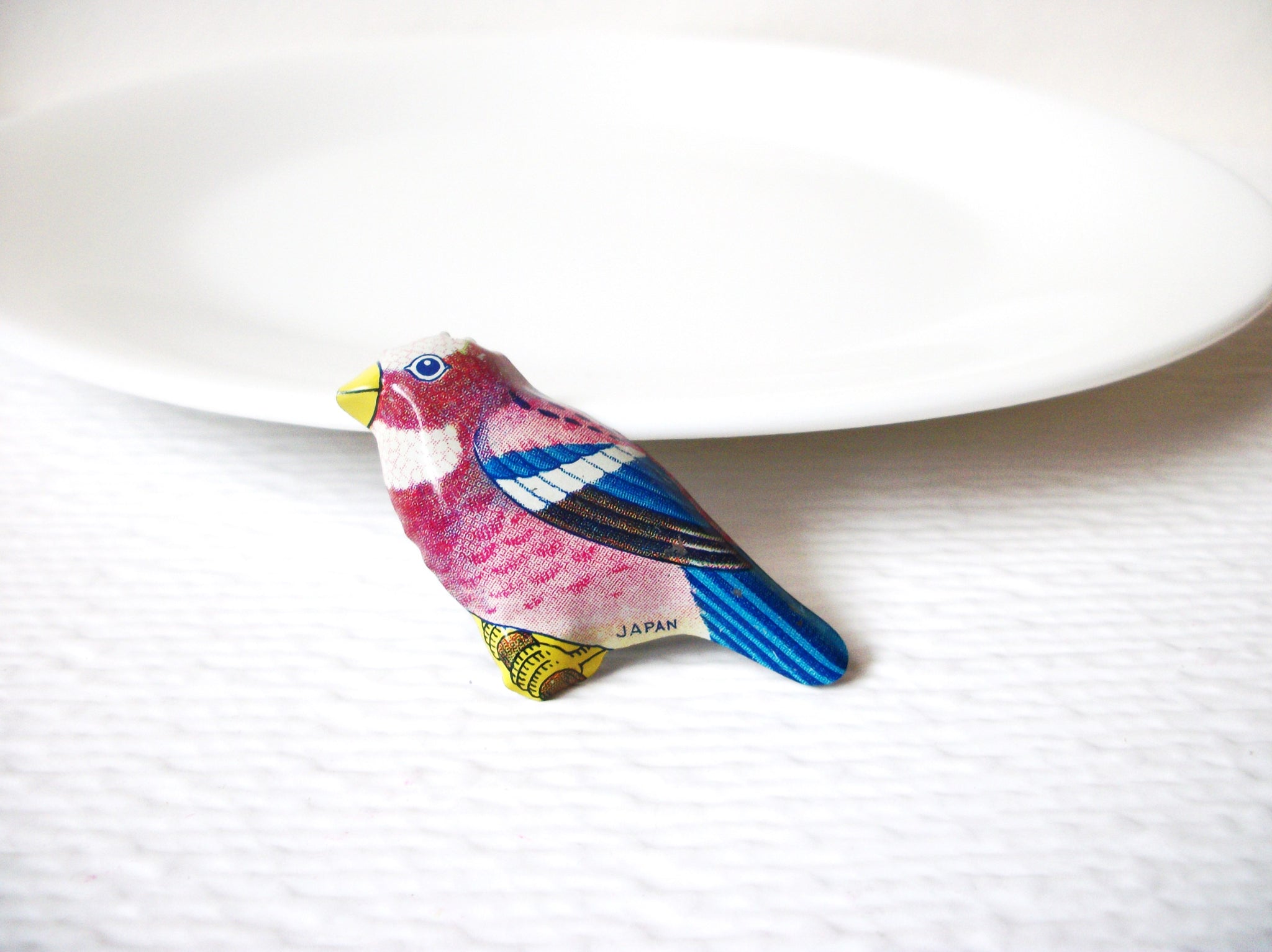 Vintage Tin Litho Bird Brooch Made in Japan 111620