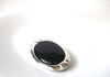 Vintage Larger NAPIER Silver Black Brooch Pin 111620