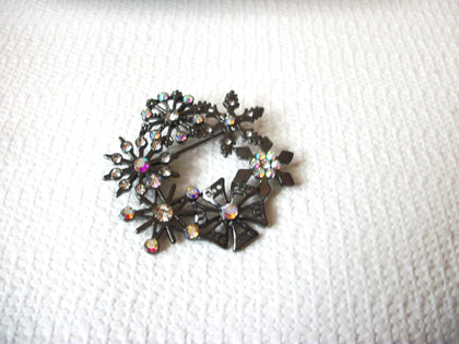 French AB Crystals Snowflake Floral Brooch Pin 83116
