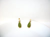 Vintage KC Stamped Gold Green Earrings 111720