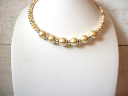 Retro Palest Yellow Faux Pearl Choker Necklace 51020