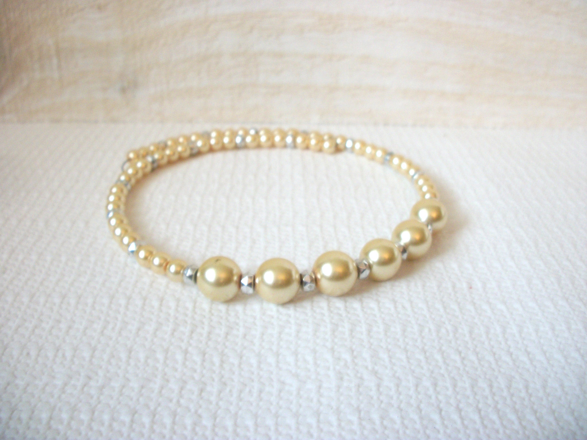Retro Palest Yellow Faux Pearl Choker Necklace 51020