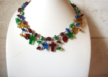 Vintage Shorter 14 Inch Glass Choker Necklace 51120