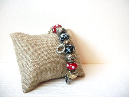 Retro Lamp Work Glass Charms Bracelet 111820