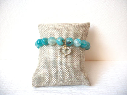 Retro Blue Glass Charm Bracelet 111820