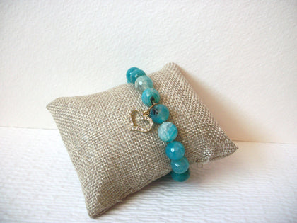 Retro Blue Glass Charm Bracelet 111820