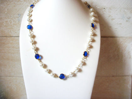 Vintage Glass Dipped Pearl Bezel Necklace 51120