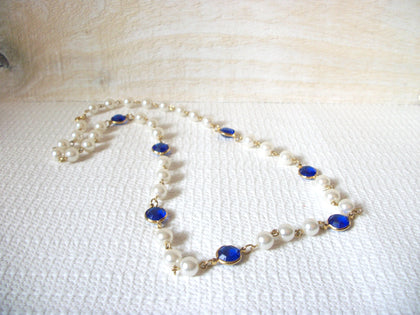 Vintage Glass Dipped Pearl Bezel Necklace 51120