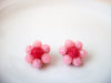 Designer Pink Cluster Earrings 10416 Stamped WEST GERMANY