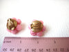 Designer Pink Cluster Earrings 10416 Stamped WEST GERMANY