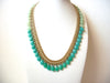 Vintage 1950s Mint Teal Green Statement Necklace 111920