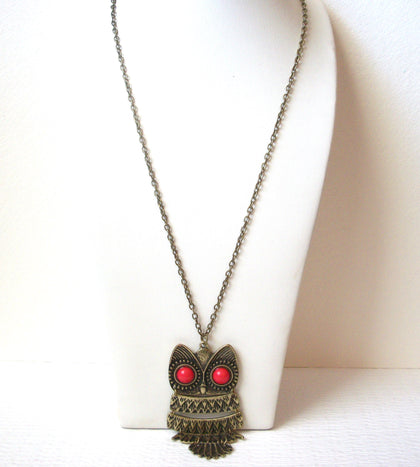 Vintage Bronze Owl Necklace 111920