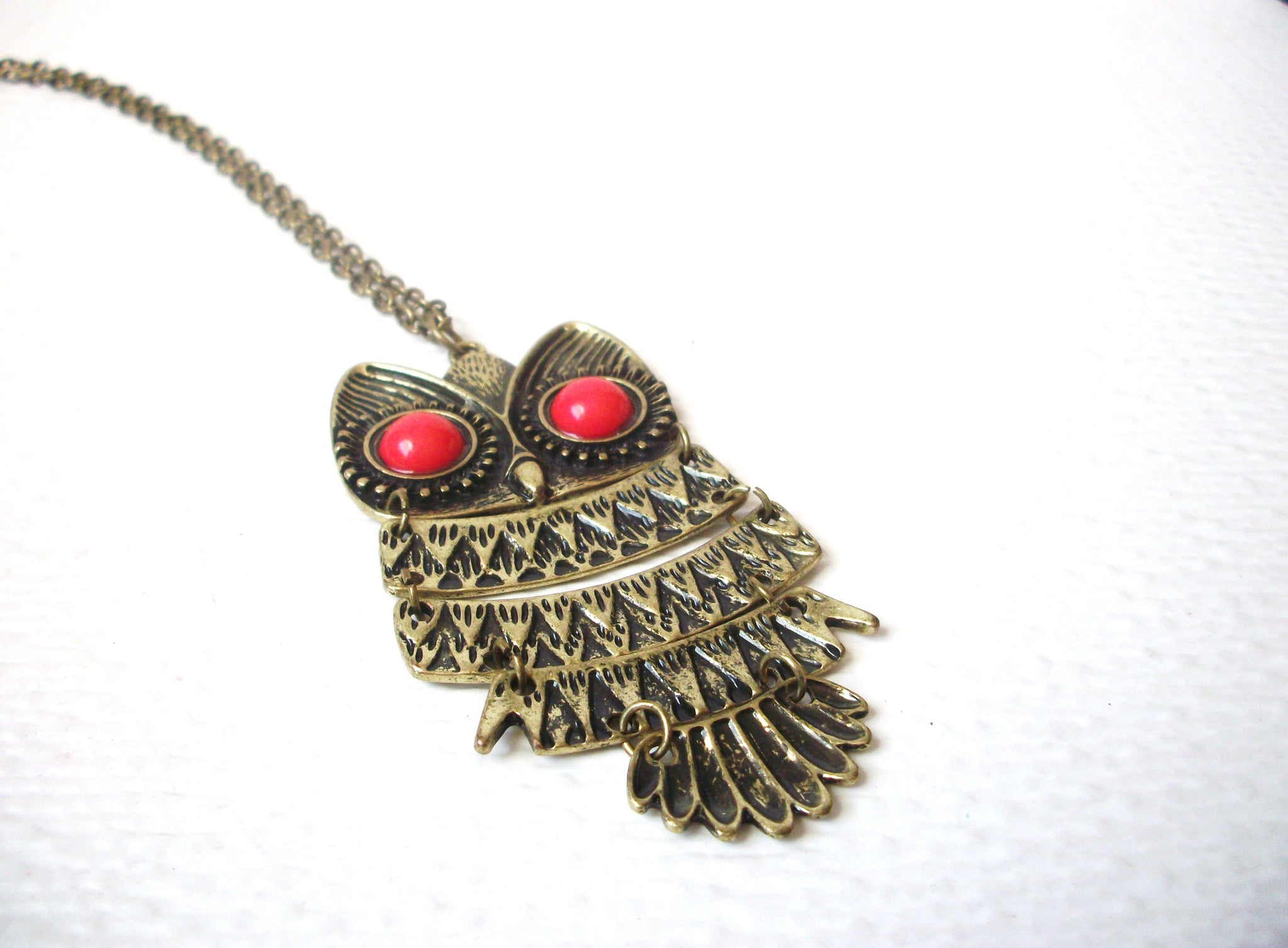 Vintage Bronze Owl Necklace 111920