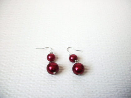 Retro Cranberry Red Dangle Earrings 111820