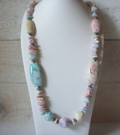 Retro Marbleized Pastels Necklace 51220