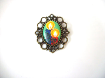 West German Limoge Glass Stone Pin 121016