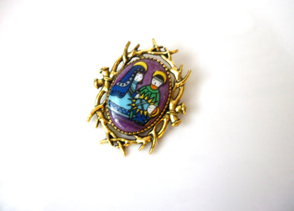 Christmas German Limoge Stone Pin 121016