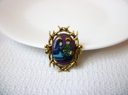 Christmas German Limoge Stone Pin 121016