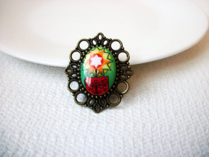 West German Limoge Glass Stone Pin 121016