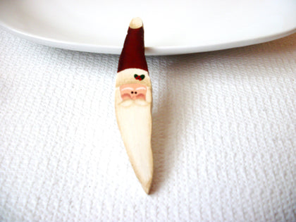 Vintage Hand Painted Wooden Santa 10416