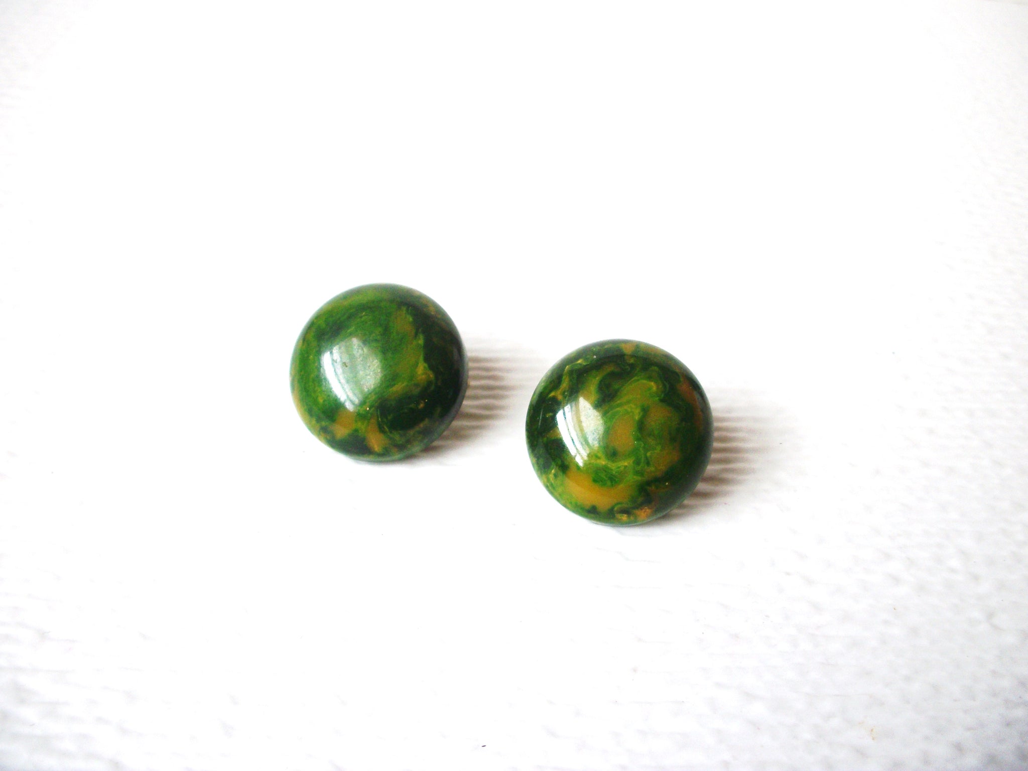 Retro 1950s Olive Green Earrings 111920