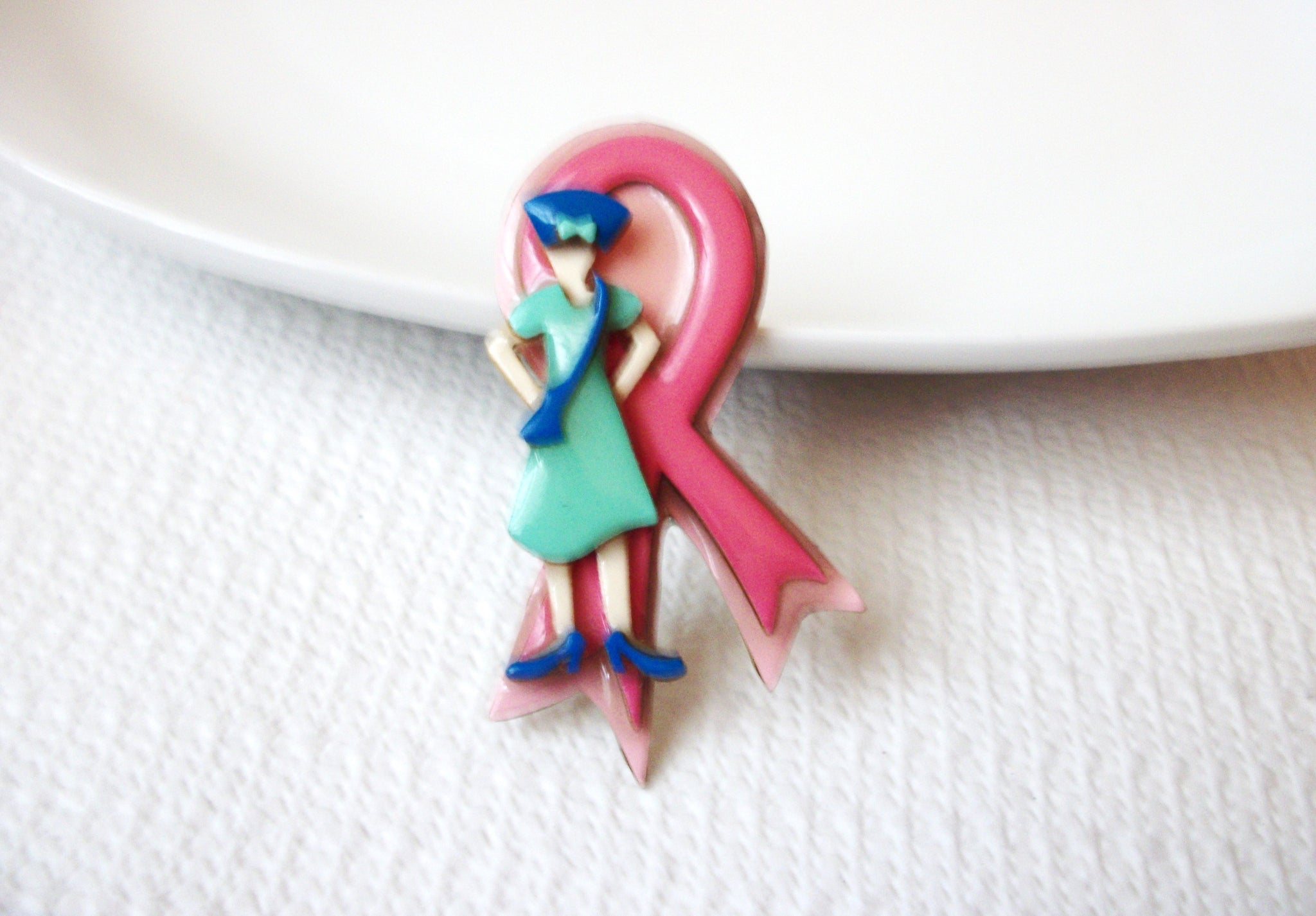 Lucinda Pink Ribbon Woman Pins 10416