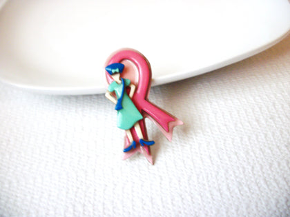 Lucinda Pink Ribbon Woman Pins 10416