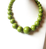 Retro Chunky Olive Green Necklace 111920