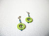 Retro 1950s Green Shell Glass Earrings 111920