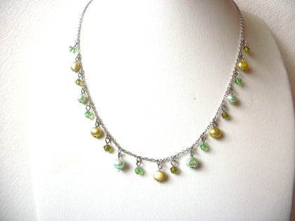 Retro Glass Necklace Earrings Set 111920