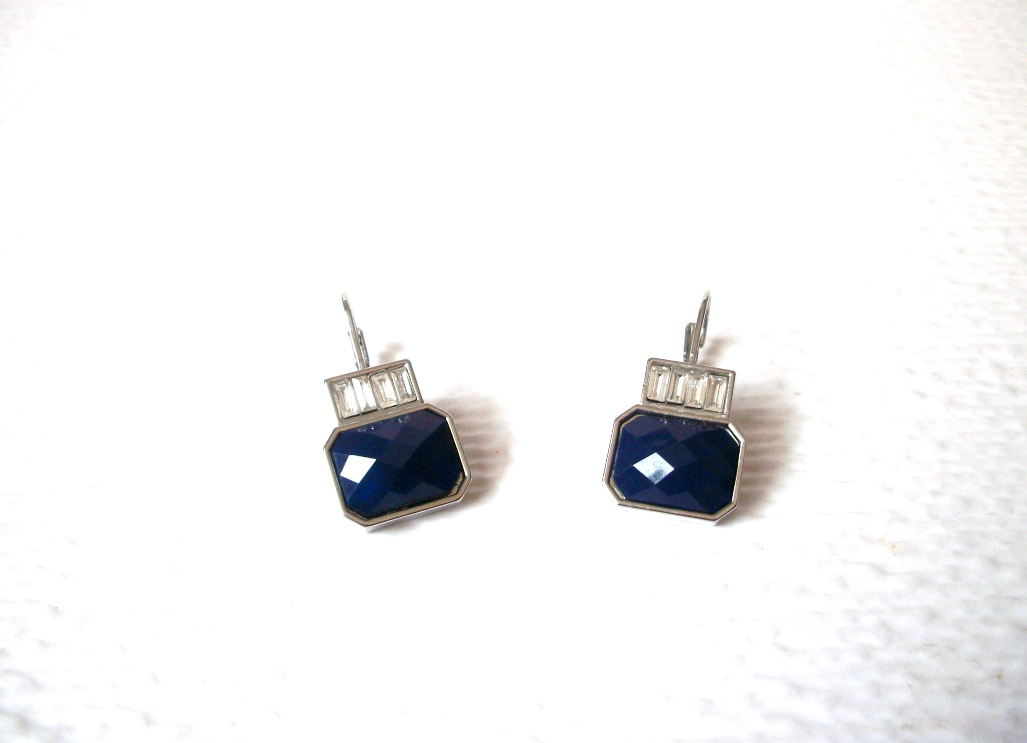 Vintage Silver Blue Designer Stud Earrings 112120