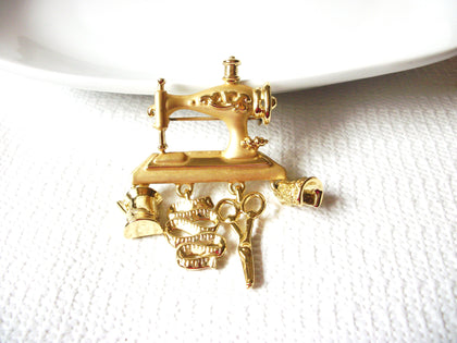 Designer Sewing Machine Brooch Pin 10416 Charms Stamped AJC